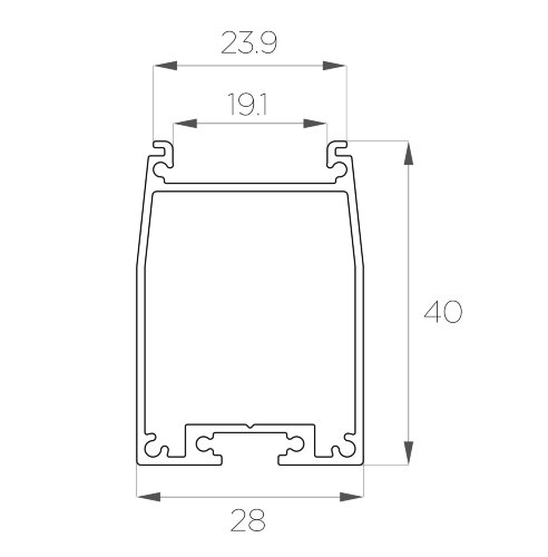 Профиль накладной алюминиевый LC-LP-R-4028-2 Anod - фото 2