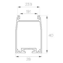 Профиль накладной алюминиевый LC-LP-R-4028-2 Anod