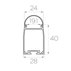 Профиль накладной алюминиевый LC-LP-R-4028-2 Anod