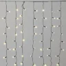 Гирлянда Занавес Облегченный c Колпачком 2 x 1 м Тепло-Белый 220В, 200 LED, Провод Черный ПВХ, IP65. Фото 1.