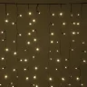 Гирлянда Занавес Облегченный c Колпачком 2 x 1 м Тепло-Белый 220В, 200 LED, Провод Черный ПВХ, IP65. Фото 4.