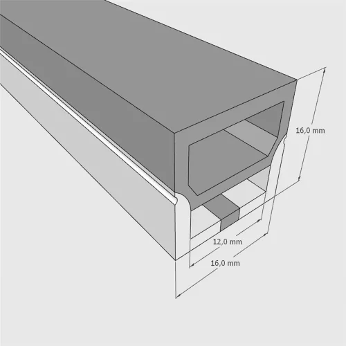 Cиликоновая оболочка T1616 S38 (16*16mm, трехстороннее свечение, pcb 10mm) - фото I