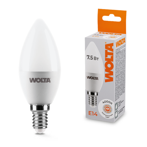 Светодиодная лампа WOLTA 25SC7.5E14 7.5Вт 4000K E14 - фото 1.