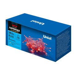 ULD-S0500-050-DTA RED IP20 Гирлянда светодиодная, 5м, 50 светодиодов, Красный свет, Провод прозрачный