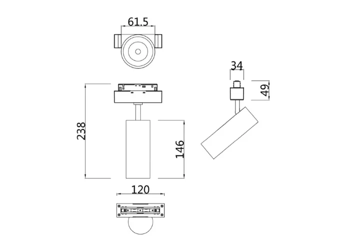 Трековый светильник Фокус / Focus LED S35  4000K 18Вт (Черный) TR019-2-15W4K-MG - фото 2
