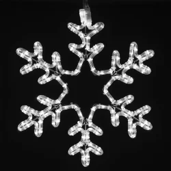 Светодиодная Снежинка &amp;#171;Путеводная Звезда&amp;#187; Ø0,5м Белая, Дюралайт на Металлическом Каркасе, IP65