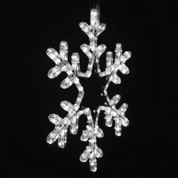 Светодиодная Снежинка &amp;#171;Путеводная Звезда&amp;#187; Ø0,5м Белая, Дюралайт на Металлическом Каркасе, IP65