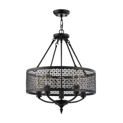 В дизайне светильников сочетаются строгие и четкие линии с затейливой резьбой абажуров. Резные абажуры люстр, выполненные из металла цвета 'античный коричневый', придают светильникам строгий, но в тоже время торжественный вид. (Коричневый)