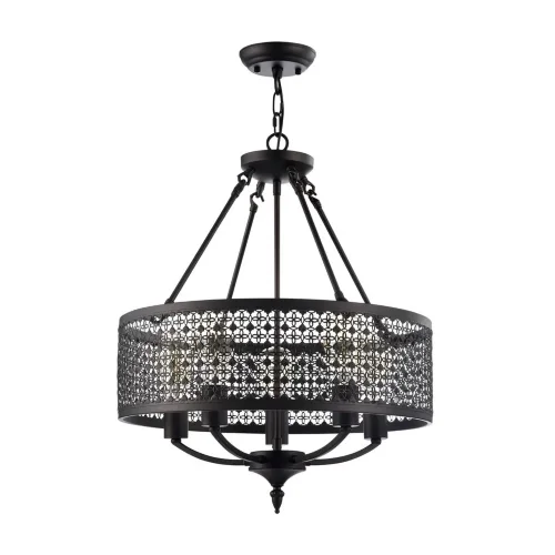 В дизайне светильников сочетаются строгие и четкие линии с затейливой резьбой абажуров. Резные абажуры люстр, выполненные из металла цвета 'античный коричневый', придают светильникам строгий, но в тоже время торжественный вид. (Коричневый) - фото 2