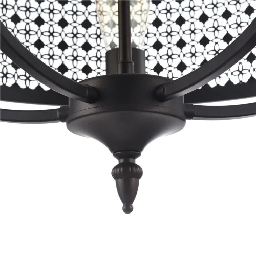 В дизайне светильников сочетаются строгие и четкие линии с затейливой резьбой абажуров. Резные абажуры люстр, выполненные из металла цвета 'античный коричневый', придают светильникам строгий, но в тоже время торжественный вид. (Коричневый) - фото 3