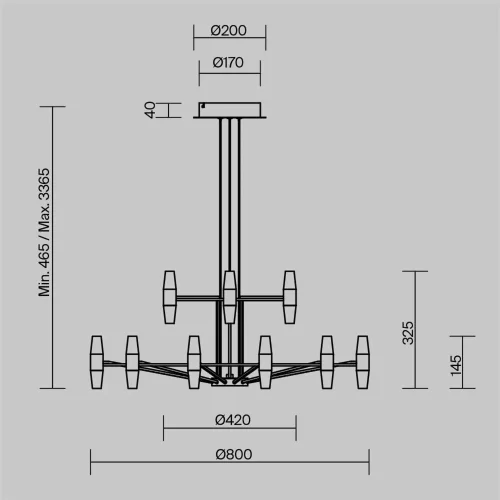 Подвесной светильник Arana 3000К 108Вт (Латунь) - фото 2