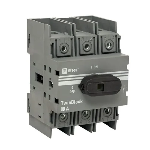 Рубильник 3п 80А с рукояткой управления для прямой установки TwinBlock PROxima EKF tb-80-3p-f - фото