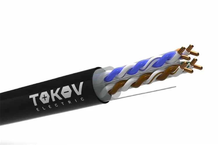 Кабель витая пара U/UTP 4х2х23AWG(0.57мм) кат.6 PE outdoor Fluke tested 305м (м) PRO TOKOV ELECTRIC TKP-C05-U-42-6-305-OD - фото