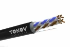 Кабель витая пара U/UTP 4х2х23AWG(0.57мм) кат.6 PE outdoor Fluke tested 305м (м) PRO TOKOV ELECTRIC TKP-C05-U-42-6-305-OD - фото