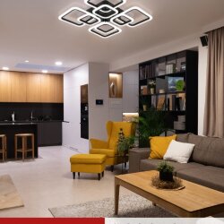 Светильник светодиодный ELEGANT ARIS-B 120Вт 230В 3000-6500K 590х590х130мм c пультом ДУ черный IN HOME