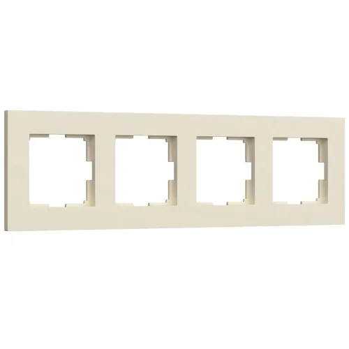 Рамка из поликарбоната на 4 поста Slab айвори софт W0042962 - фото