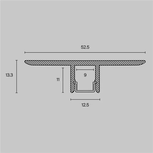 Алюминиевый профиль встраиваемый скрытого монтажа 53×13 (Серебро, 2 м), ALM-5313B-S-2M (Серебро) - фото 2