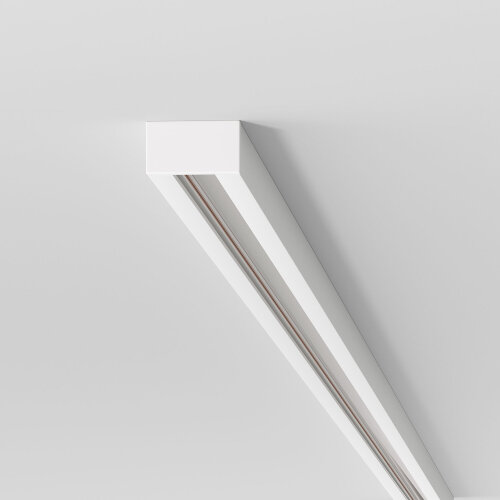 Basic System  шинопровод  2м в комплекте ввод питания и заглушка белый - Фото 3