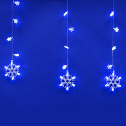ULD-E2706-100-DTA WHITE IP20 SNOWFALL Занавес светодиодный фигурный с контроллером Снегопад, 10 нитей, 100 светодиодов, Размер 2.7х0.6м, Цвет свечения белый, IP20, Провод прозрачный