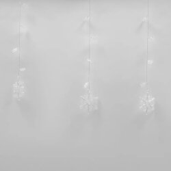 ULD-E2706-100-DTA WHITE IP20 SNOWFALL Занавес светодиодный фигурный с контроллером Снегопад, 10 нитей, 100 светодиодов, Размер 2.7х0.6м, Цвет свечения белый, IP20, Провод прозрачный