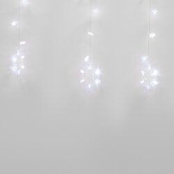 ULD-E2706-100-DTA WHITE IP20 SNOWFALL Занавес светодиодный фигурный с контроллером Снегопад, 10 нитей, 100 светодиодов, Размер 2.7х0.6м, Цвет свечения белый, IP20, Провод прозрачный