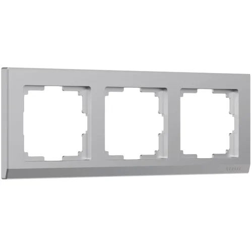 Рамка из поликарбоната на 3 поста Stark серебряный W0031806 - фото