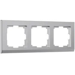 Рамка из поликарбоната на 3 поста Stark серебряный W0031806