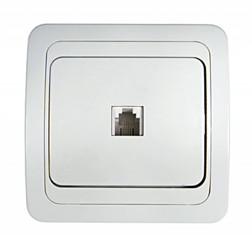 Розетка телефонная CLASSICO белая 2034 IN HOME - Фото 2