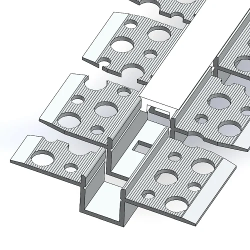 Алюминиевый профиль 3D встраиваемый в гипсокартон 627 (1500x52,5/12,5x13 мм с рассеивателем) - фото I