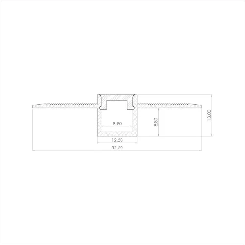 Алюминиевый профиль 3D встраиваемый в гипсокартон 627 (1500x52,5/12,5x13 мм с рассеивателем) - фото II