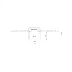 Алюминиевый профиль 3D встраиваемый в гипсокартон 627 (1500x52,5/12,5x13 мм с рассеивателем)