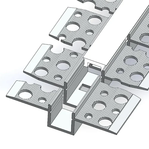 Алюминиевый профиль 3D встраиваемый в гипсокартон 627 (1500x52,5/12,5x13 мм с рассеивателем) - фото I