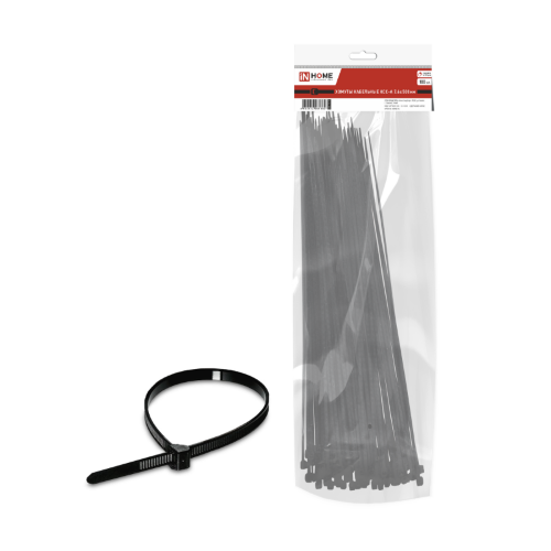 Хомут КСС-А 7,6х500 нейлоновый с УФ защитой черный (100шт./упак.) IN HOME - Фото