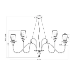 Подвесной светильник Florero E14x12 (Хром)