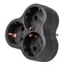 S-GES3-16F BLACK Разветвитель сетевой, с-з, 3 гнезда, 16А, 3500Вт, Черный - фото 1