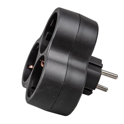 S-GES3-16F BLACK Разветвитель сетевой, с-з, 3 гнезда, 16А, 3500Вт, Черный - фото 3