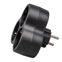 S-GES3-16F BLACK Разветвитель сетевой, с-з, 3 гнезда, 16А, 3500Вт, Черный