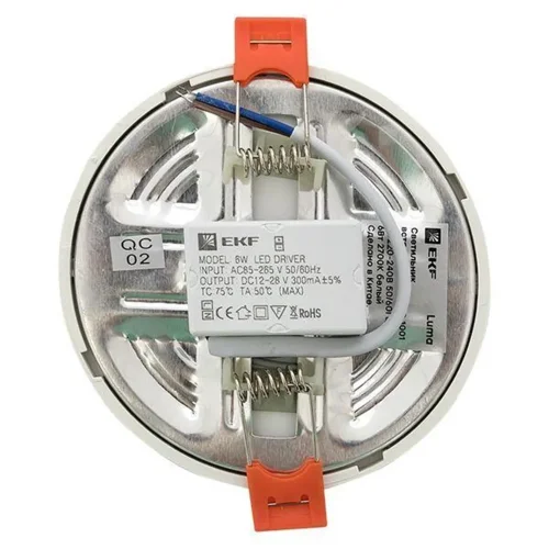 Светильник светодиодный ДВО 1001 6Вт 2700К IP20 встраив. Basic EKF DLL-1001-6-2700 - фото 8