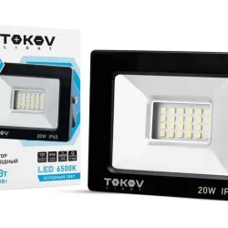 Прожектор светодиодный 20Вт 1300лм 6500К IP65 черн. (TKL) TOKOV ELECTRIC TKL-FL/LED-20-6.5K-IP65