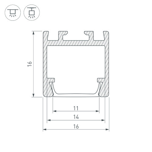 Профиль PDS-ZM-2000 ANOD (Arlight, Алюминий) - фото 3