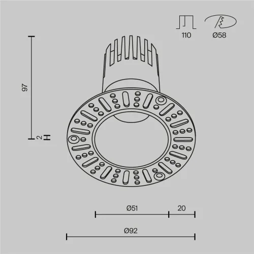 Встраиваемый светильник Dip Hight+ 4000K 10Вт 50° (Черный) - фото 11