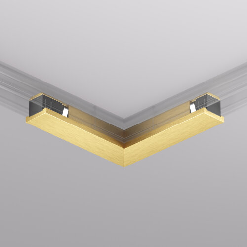 TR5723-SB Электрический коннектор для трека SHINE BASE 90° потолок-потолок, сатинированная латунь, алюминий. Фото 2
