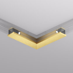 Электрический коннектор для трека SHINE BASE 90° потолок-потолок, сатинированная латунь, алюминий, Denkirs TR5723-SB
