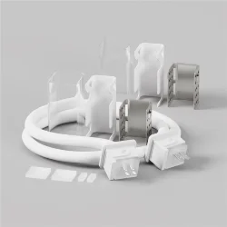 Двусторонний коннектор питания с проводом (30 см) для гибкого неона 17x12 мм (Белый)