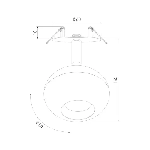 Встраиваемый точечный светодиодный светильник 9925 LED 8W 4200K черный - фото 3