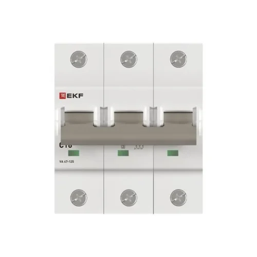 Выключатель автоматический 3п C 16А 15кА ВА 47-125 PROxima EKF mcb47125-3-16C - фото 3