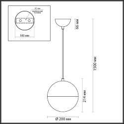 Подвес «ODEON LIGHT» 4958/1A, серия: PINGA (крепление на планке)