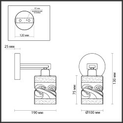 Бра «LUMION» 4491/1W, серия: BONNIE (крепление на планке)