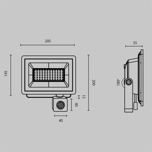 Прожектор Поток / Flood 6500К 50Вт IP 65 (Черный) FL001-L50B6KSR - фото 9