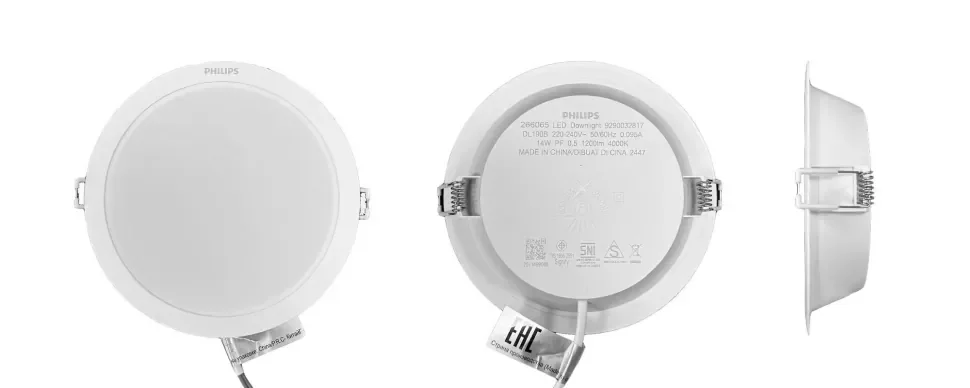 Светильник светодиодный встраиваемый 14W/6500K | D-165 H-35 | Eridani DL190B LED11 D150 | - PHILIPS. Фото 2